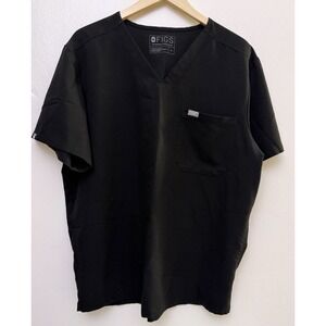 FIGS TECHNICAL COLLECTION SCRUB TOP‎ BLACK SIZE XL MEDICAL UNIFORM